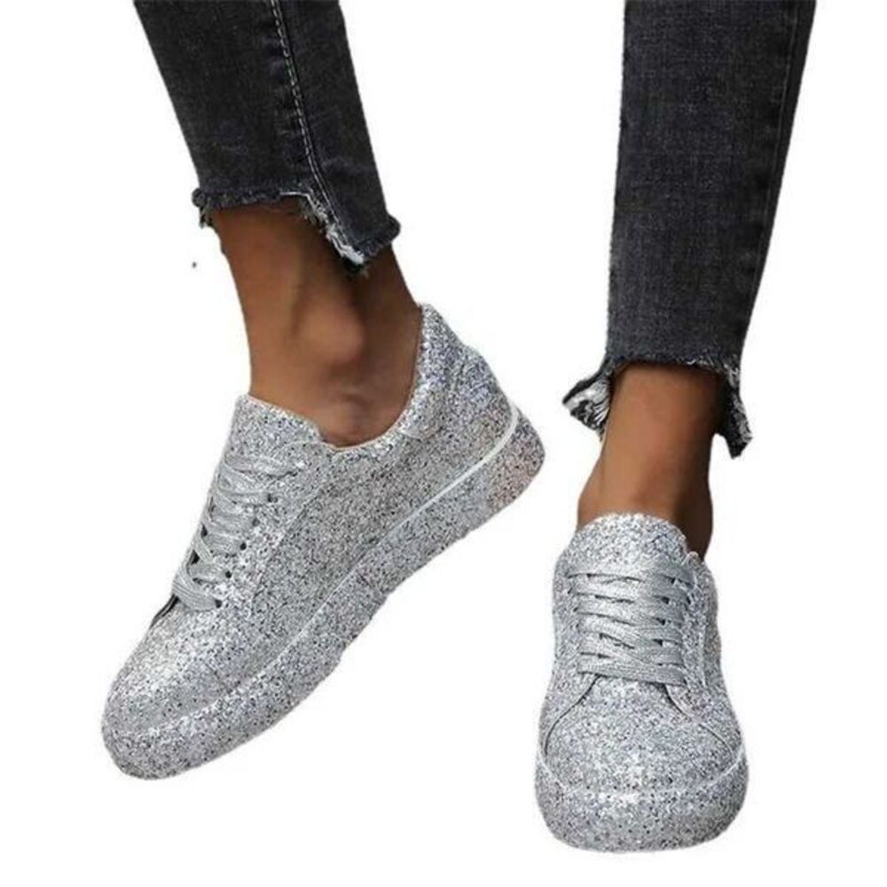 Women's Glitter Sneakers Sparkly Bedazzled Fashion Shoes